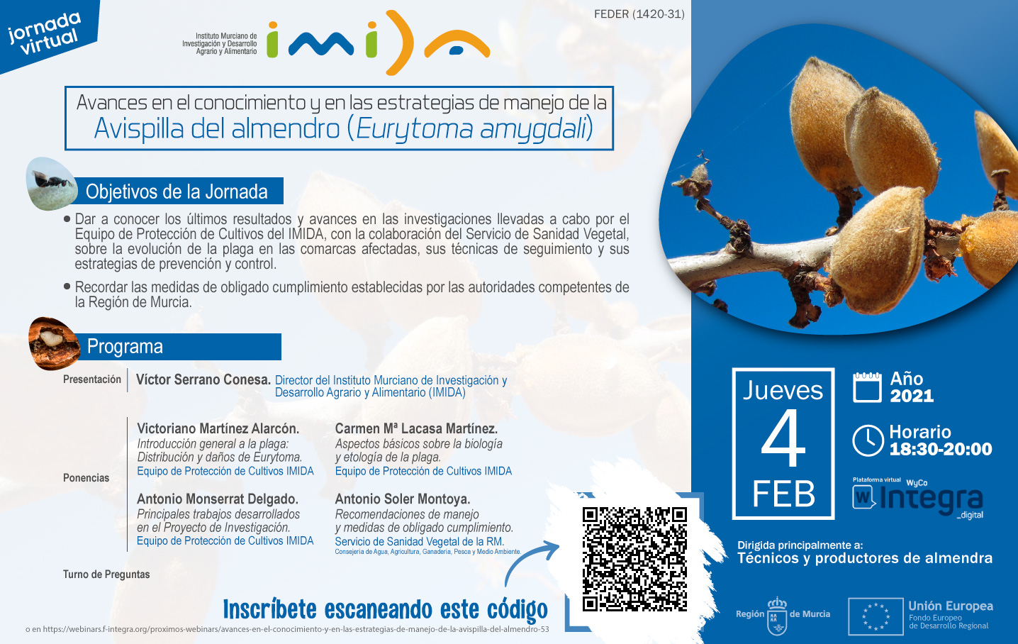 Cartel webinar Jornada Avispilla del Almendro